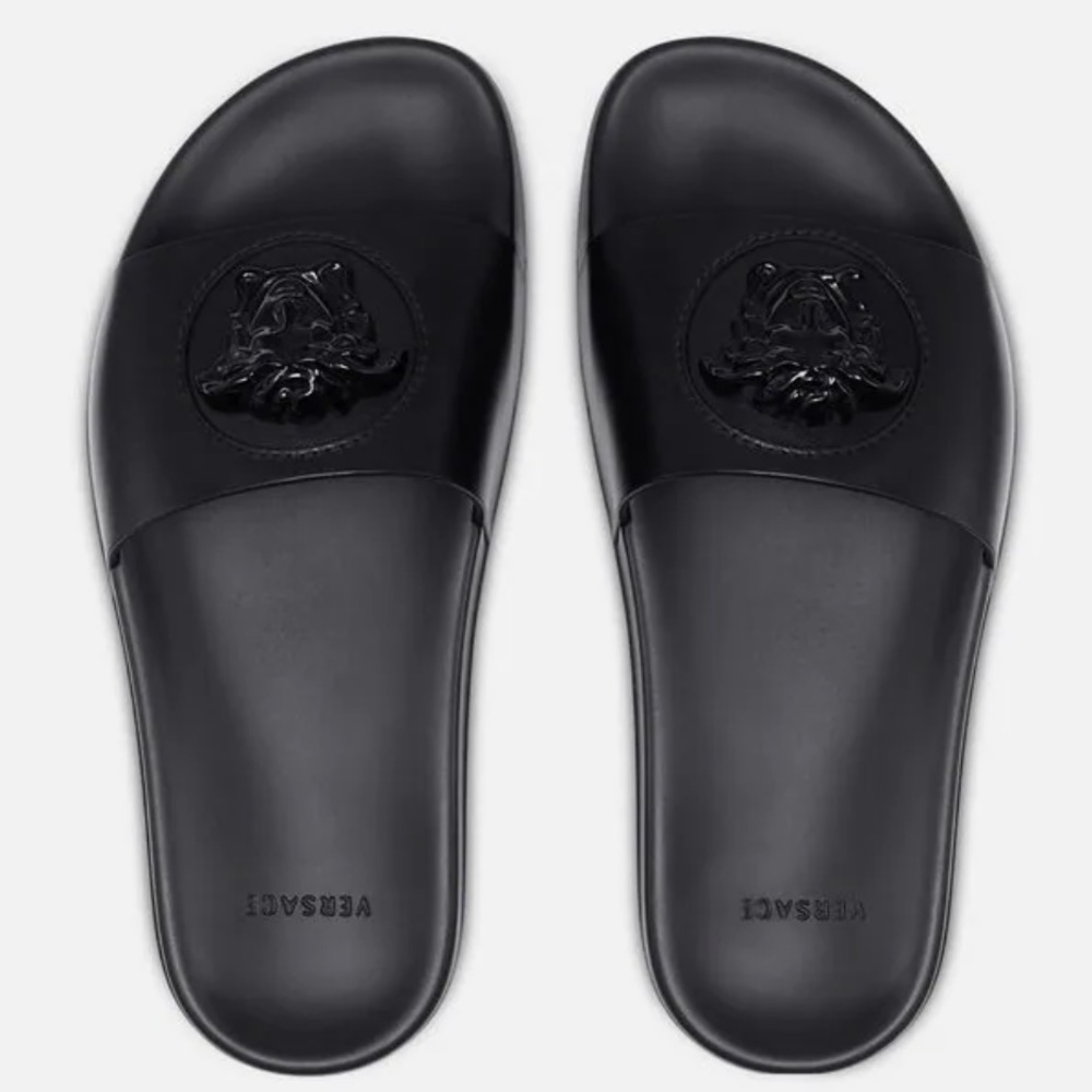 Versace LA MEDUSA Black Slides size 39